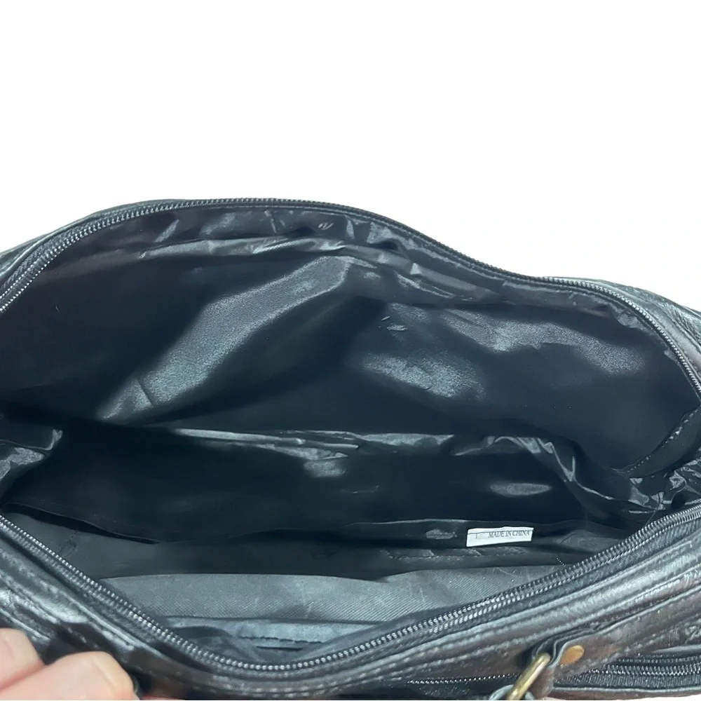 Unbranded Black 100% Genuine Leather Laptop Ipad Bag 13x11